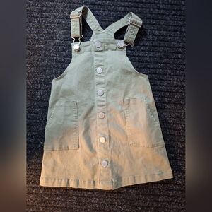 H&M Kids Olive Green Overall Dress 3T Girls